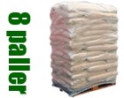 8 paller YSTAD Svenske tr&aelig;piller 8 mm, 60 x 16 kg.