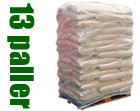 13 paller YSTAD Svenske tr&aelig;piller 8 mm, 60 x 16 kg.